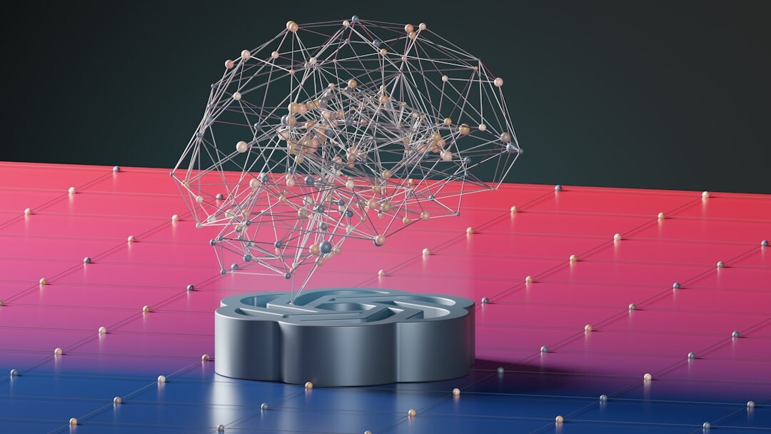 Kunstmatige intelligentie visualisatie met gloeiende neurale netwerk verbindingen